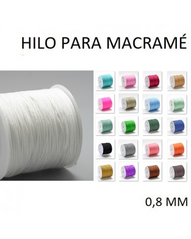 Hilo para macramé nylon grosor 0,8 mm  (1metro).